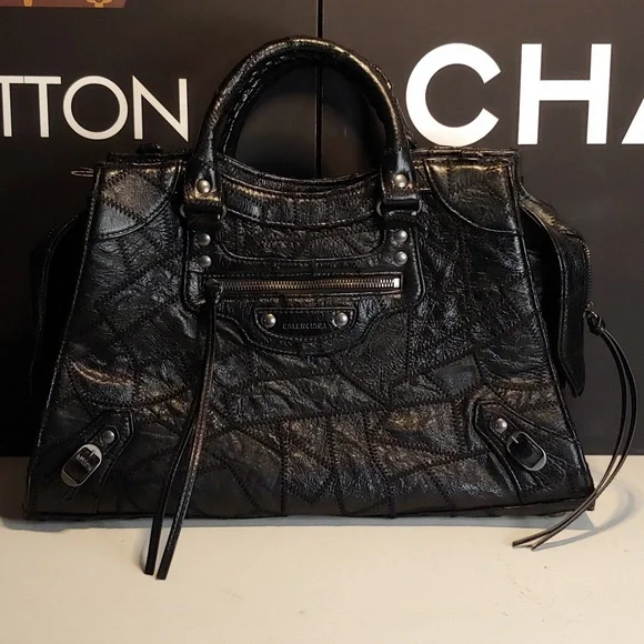 BALENCIAGA Neo Patchwork Classic City Shoulder Bag Black leather Balenciaga 🔥 - Picture 5 of 17